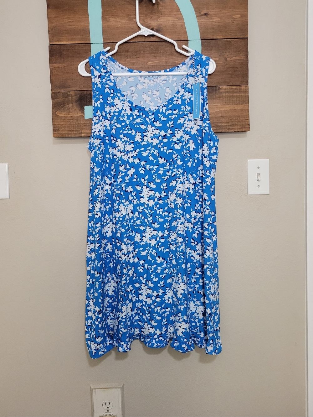 Draper James Light Blue and White Floral Nightie/Casual Dress Size L/XL